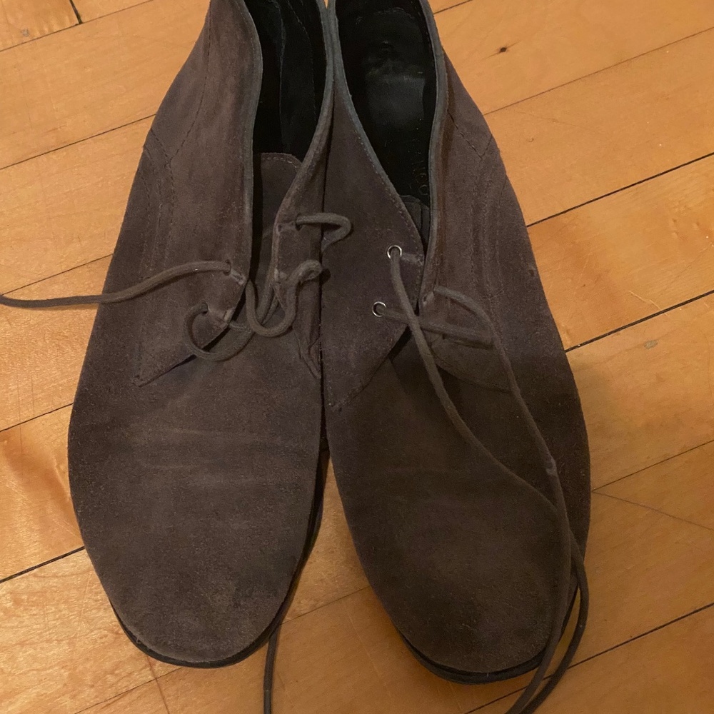 Gray suede shoes